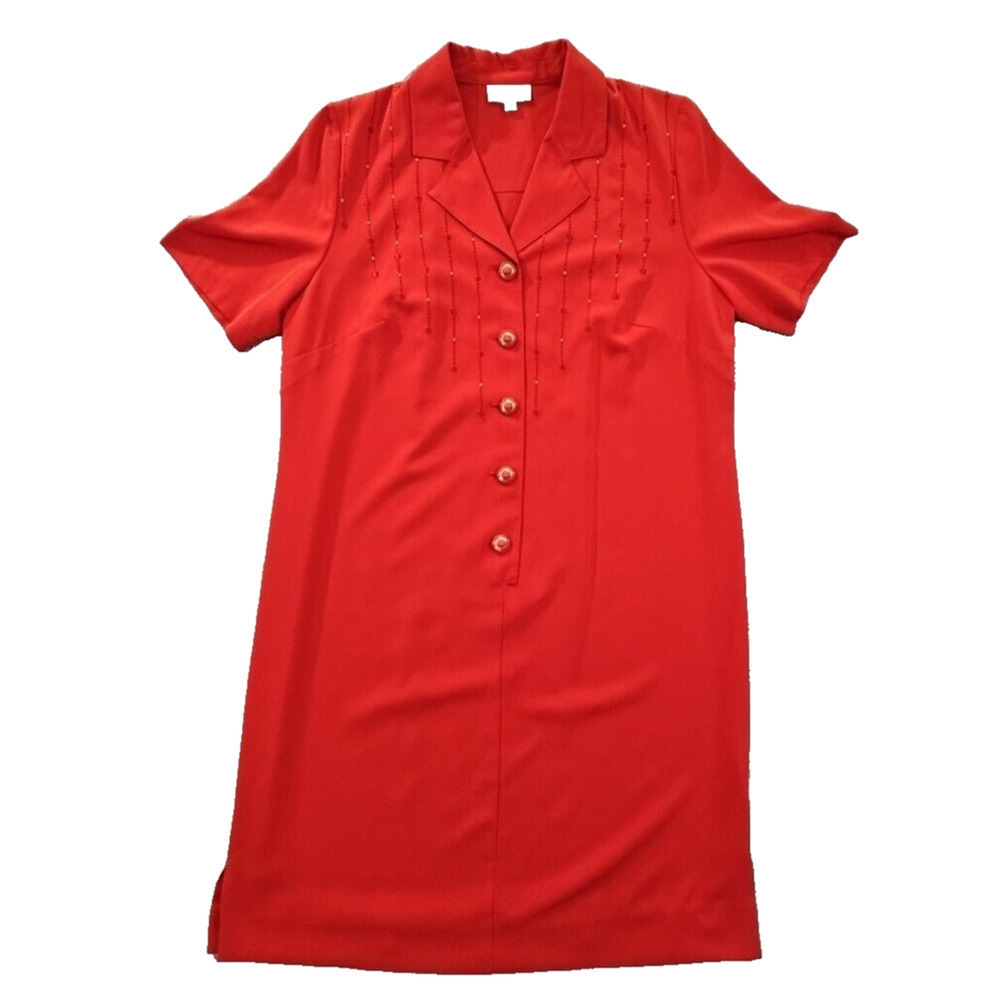 Sable Noire Women’s Vintage 1974 Embroidered Shirt Dress‎ Size Italian 44 US 10
